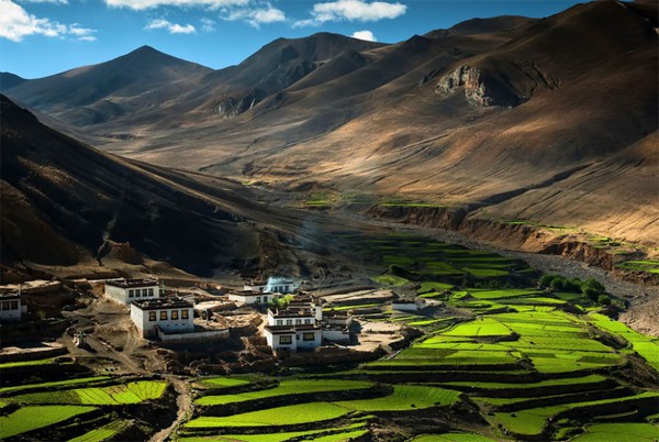 The village in the Himalayas, Tibet