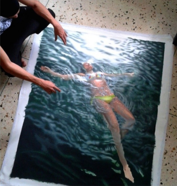 Lifelike-Paintings-of-Swimmers-2-677x708