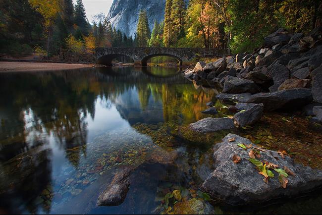 12 - Bridge Across The Merced River, Yosemite, Usa