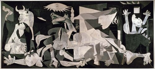 Guernica. Paris, June 4, 1937. Oil on canvas, 349.3 x 776.6 cm Image licenced to Stephen Forsling FORSLING, STEPHEN by Stephen Forsling Additional copyright permission to reproduce the work of PABLO PICASSO must be obtained from the Artists Rights Society (ARS), 536 Broadway, 5th Floor, New York, NY 10012. Please contact ARS at (212) 420-9160 or fax (212) 420-9286 or e-mail info@arsny.com. Usage : - 3000 X 3000 pixels (Letter Size, A4) © Erich Lessing / Art Resource
