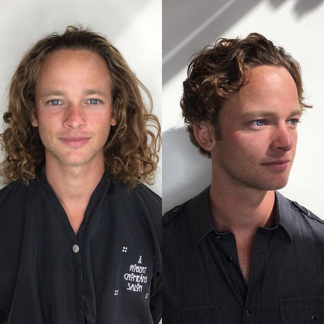 antes e depois corte de cabelo masculino