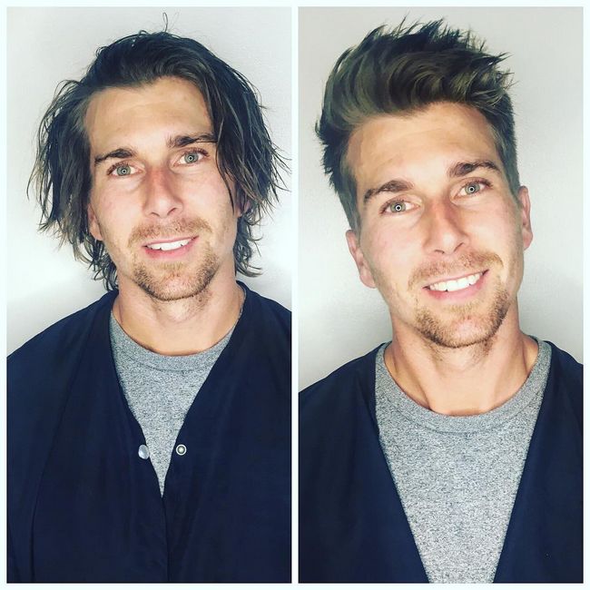 antes e depois corte de cabelo masculino